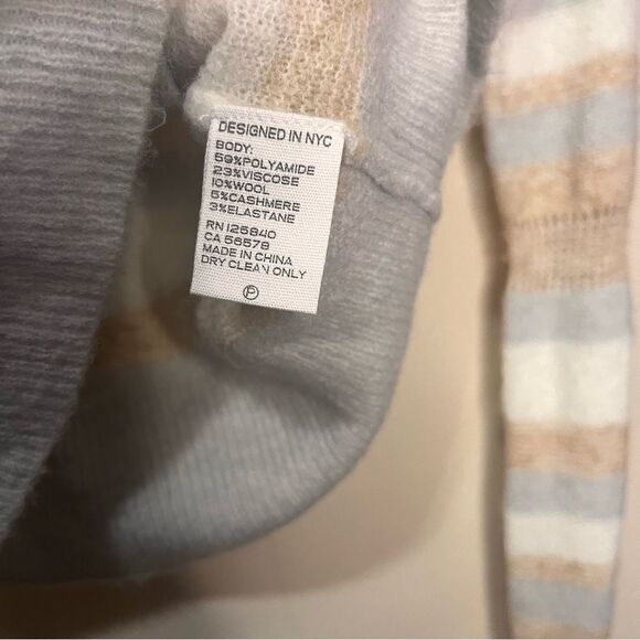 INTERMIX Elmore Ruffled Striped Sweater. Size P (XS) - Picture 7 of 8